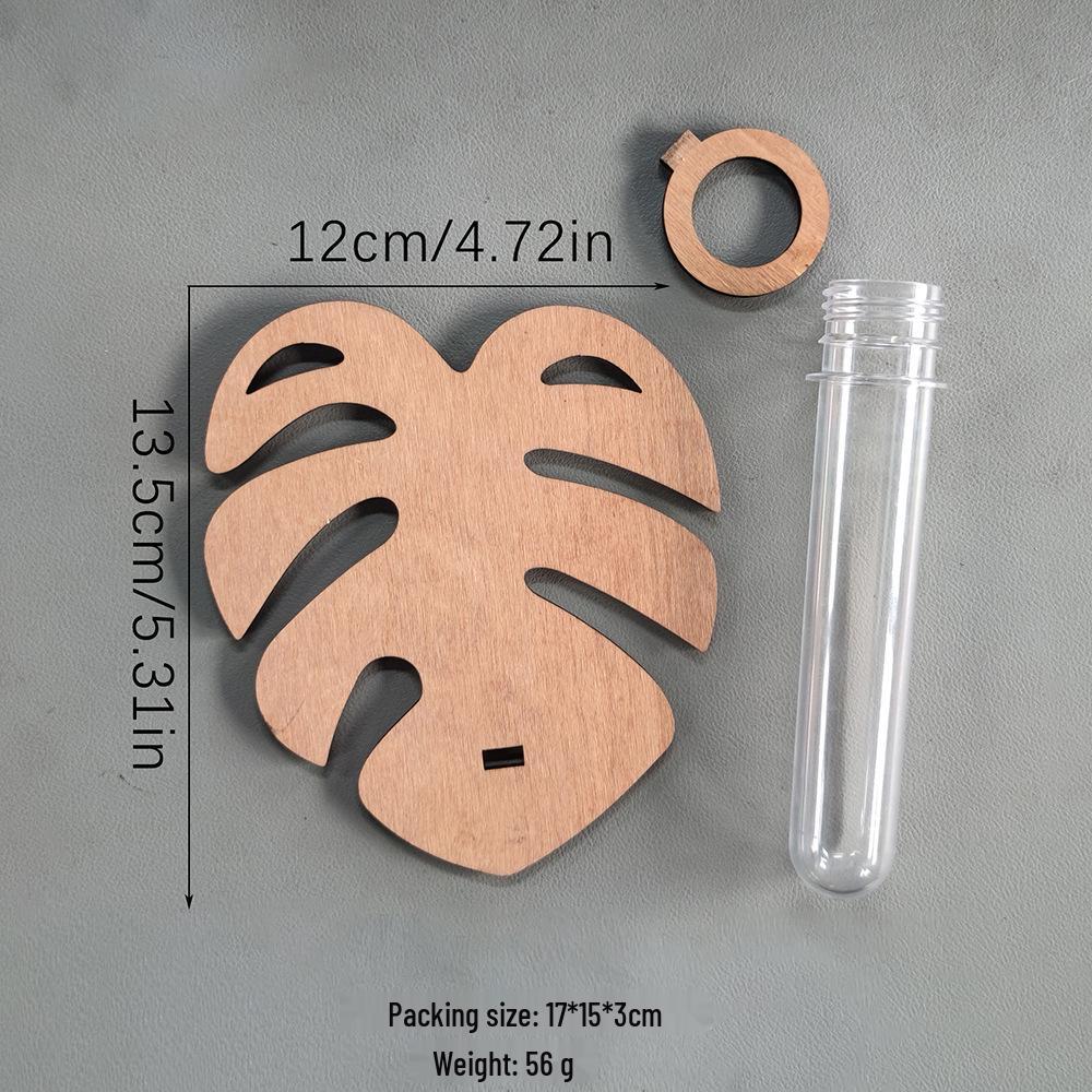 Leaf-Shaped Wooden Plant Shelf Wall Decoration