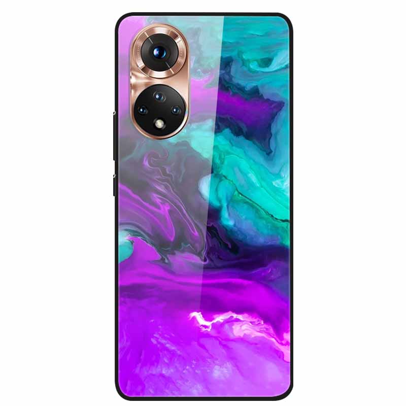 For Honor 50 Case Marble Tempered Glass Back Cover Hard Case For Huawei Honor 50 Pro Phone Cases NTH-AN00 NTH-NX9 Fundas Coque