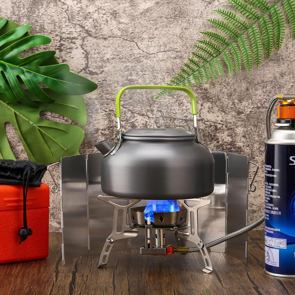 Folding Camping Gas Stove With Windproof Cover Outdoor Strong Fire Heater Burner Portable Ultralight Picnic Hiking Gas Cooker