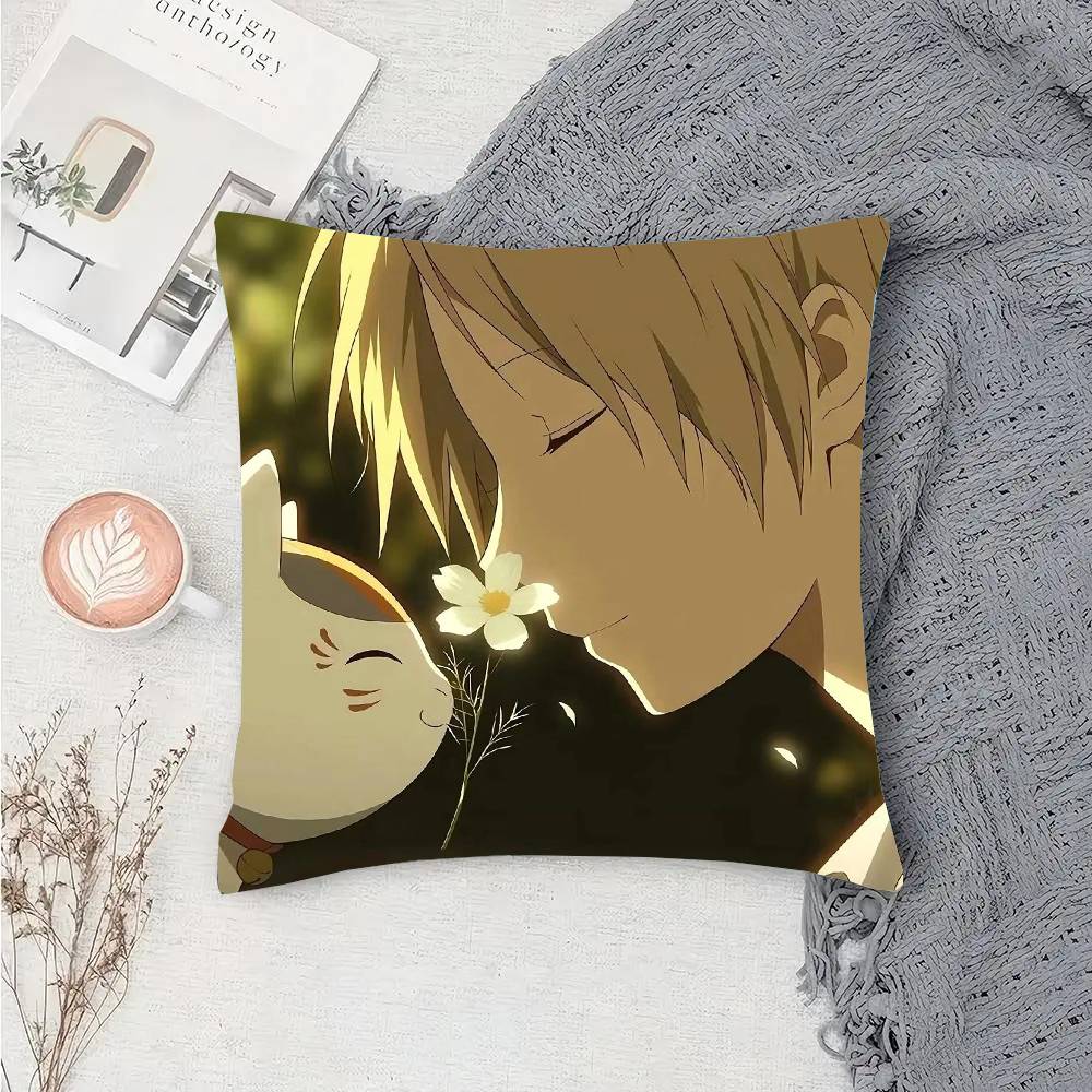N-Natsumes Book Of F-Friends Animation Pillow Case Fashion Square Pillowcase Bedroom Sofa Room Ins Decoration Leisure