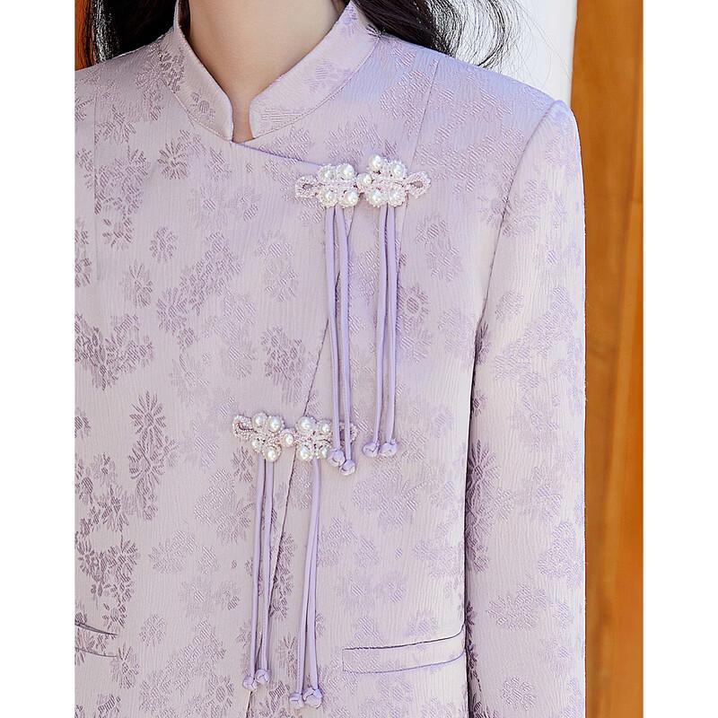 New Chinese Style Floral Button Coat