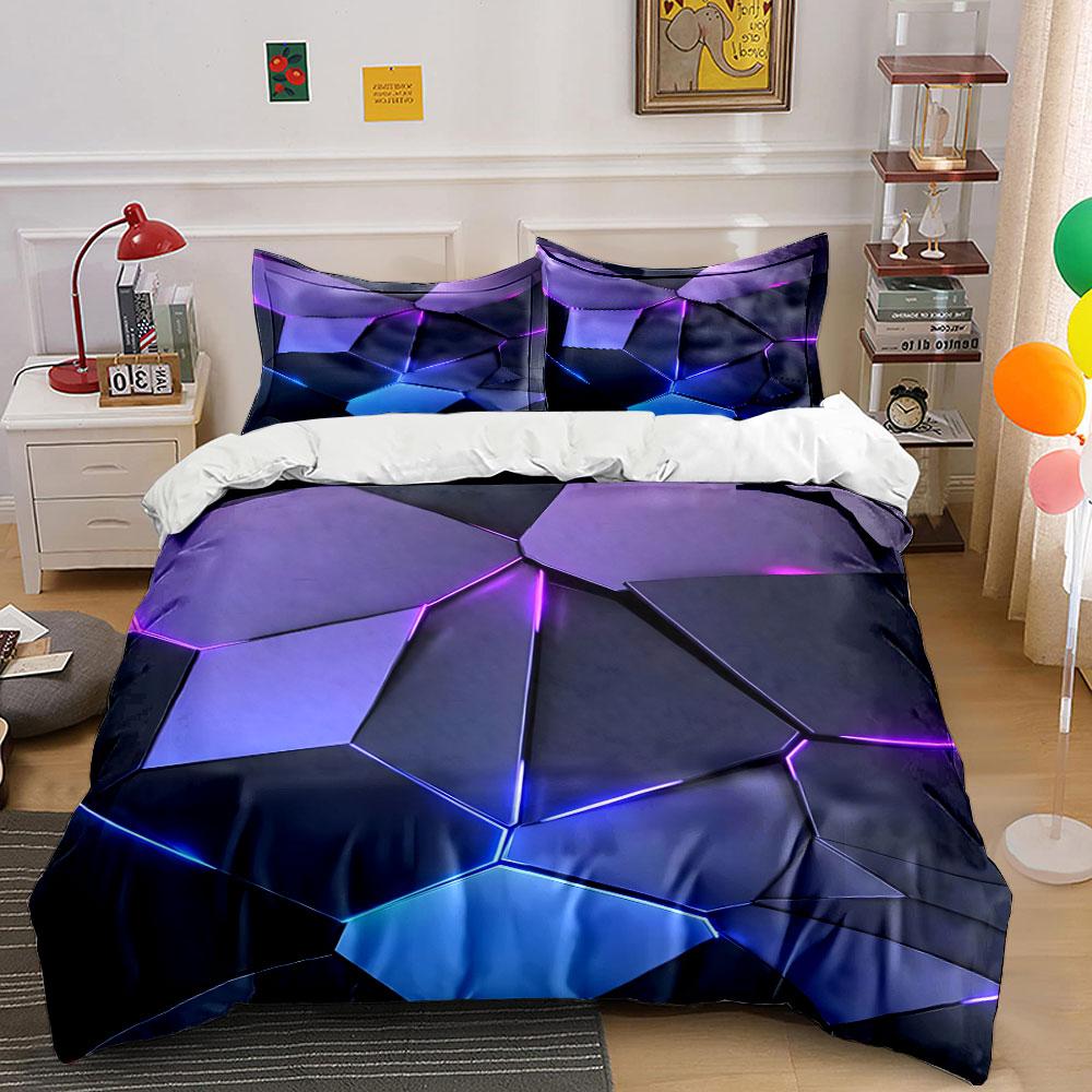 Geometric Led Wall Panels Decor Multiple Sizes Kid'S And Adults' Bedroom Exquisite 3Pc Bedding Set, Gift