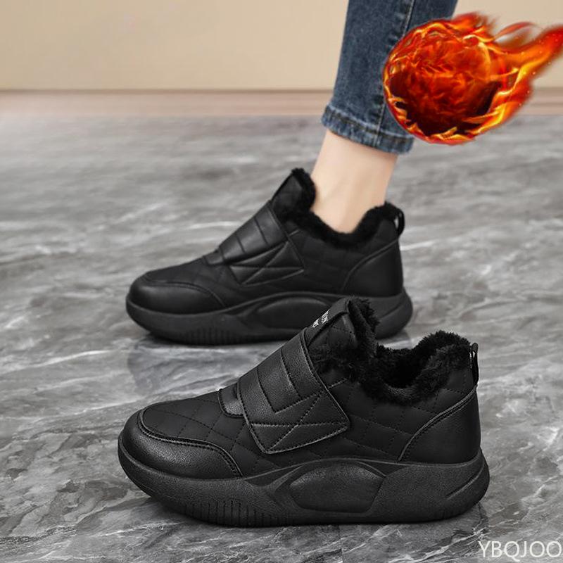 Dámské teplé bavlněné boty s měkkou podrážkou a fleecem na zimu Nový ležérní design s tlustou podrážkou Všestranné denní dámské sněhule Tenisky