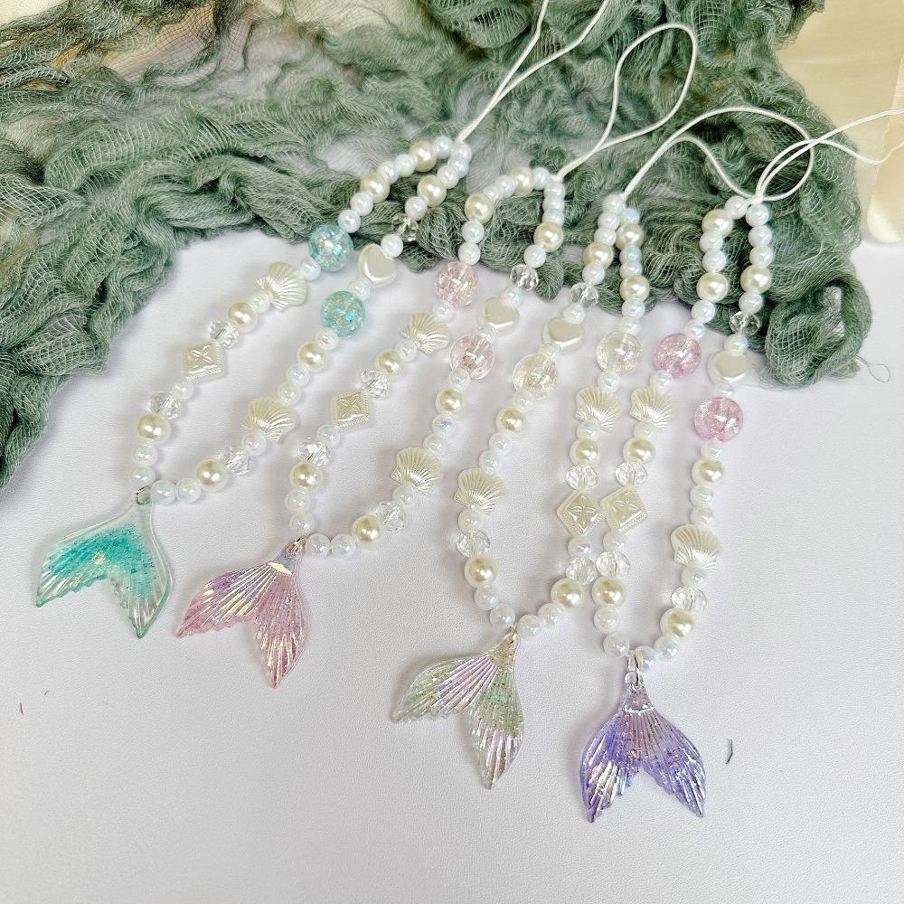 Pearl Mobile Phone Lanyard Shell Cell Phone Strap Jewelry Gift Bead Phone Chain Telephone Decor