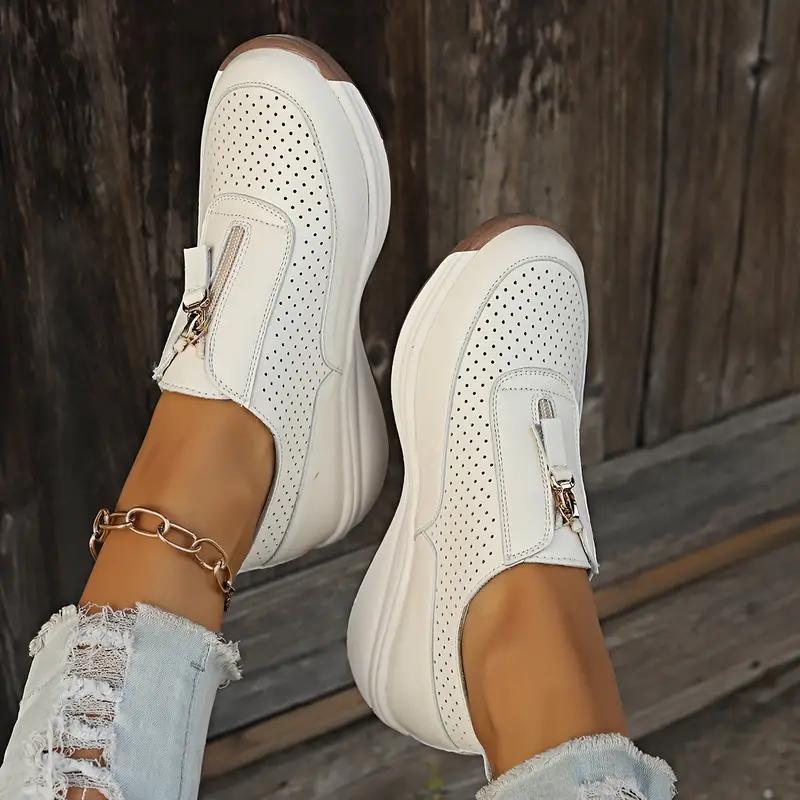 Jar/Leto novinka Rímske retro tenisky s mäkkou podrážkou Ležérne Predný zips Dámske Topánky Mama Topánky Mokasíny 41