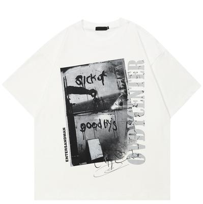 Camiseta Urbana con Gráfico Abstracto Camiseta de Algodón Tops Unisex Camisetas Manga Corta