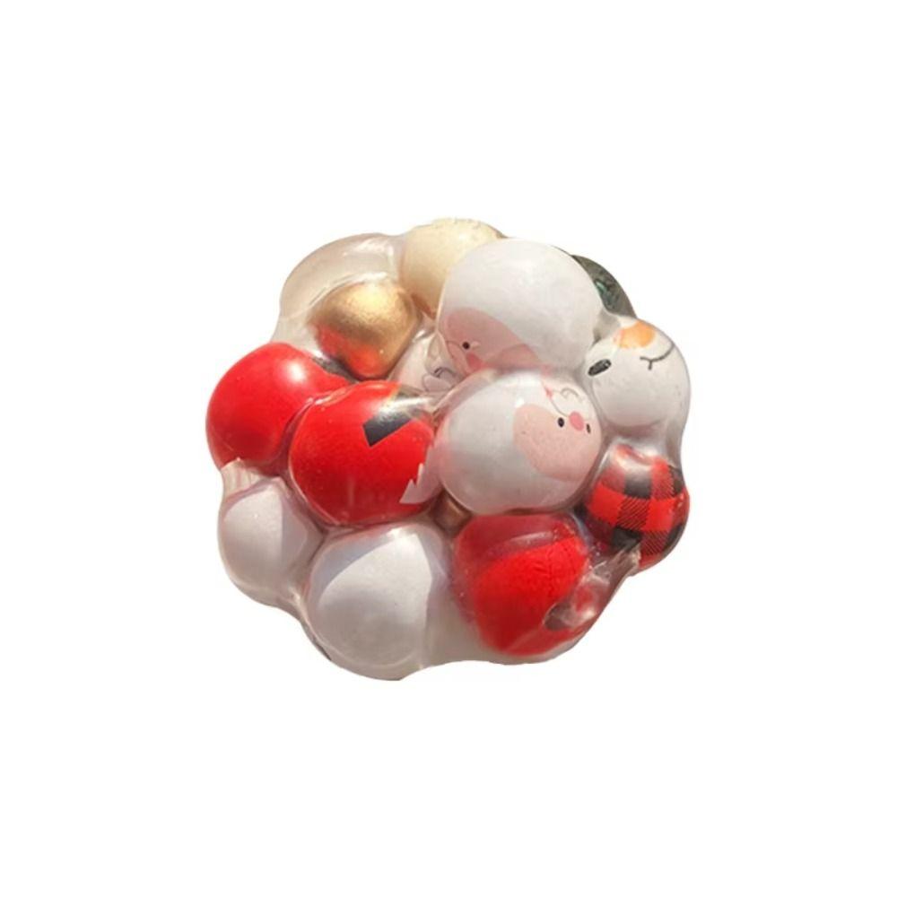 TPR Cartoon Fidget Toy Kneading Noisy Ball Pinch Toy Christmas Squeeze Toys  Xmas Party Favors