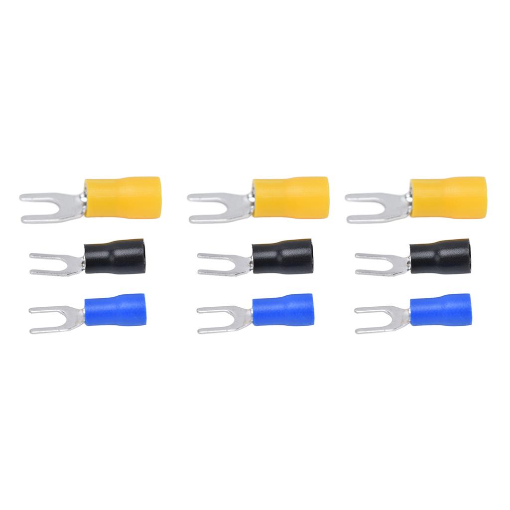 300Pcs Insulated Fork Spade Terminals Copper PVC U Type Wire Connector for Transportation Lighting(SV1.25 4+SV2 4+SV5.5