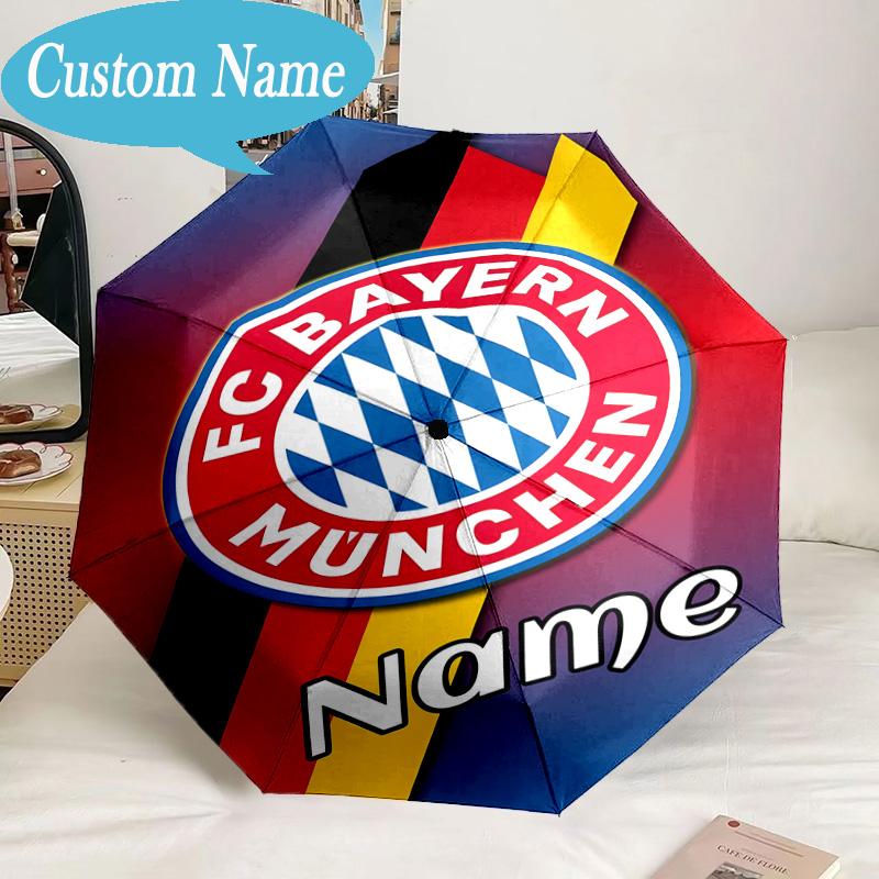 Custom Name Umbrella Bayern Munich Crest Art Umbrella 8-Frame for Travel, Camping, Casual Lightweight Portable, Essential for Family Gifts