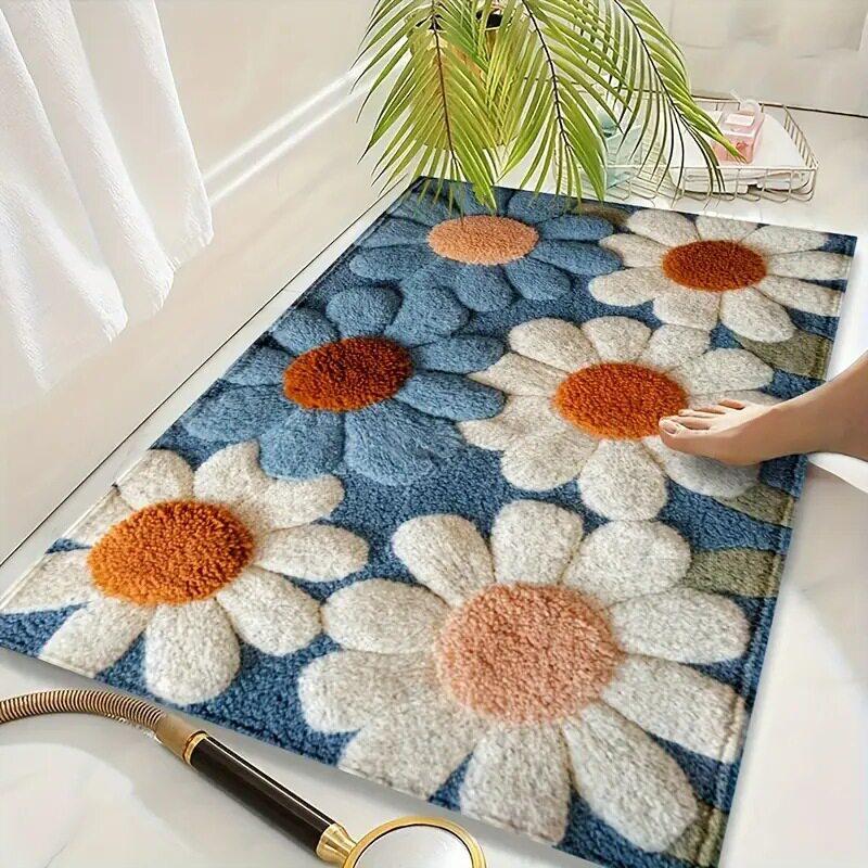 Vivid 3D Flower Fruit Anti Slip Absorbent Rug Welcome Doormat For Bathroom Bedroom Front Door Farmhouse Cute Home Decor