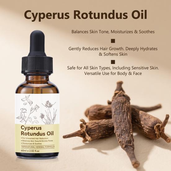 1/2Pcs 60ML Natural Cyperus Rotundus Oil Reducing Body Hair Growth Moisturizing Soothing Men Women Hair Removal Essential Oil