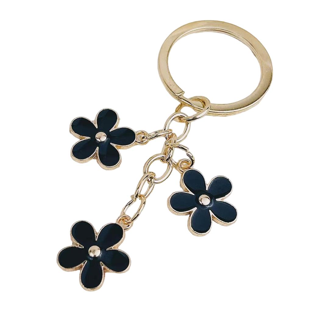 Eelgant Floral Keychain For Women Colorful Flower Keyring Pendant Alloy Key Holder Girls Bag Charm Accessories Gift