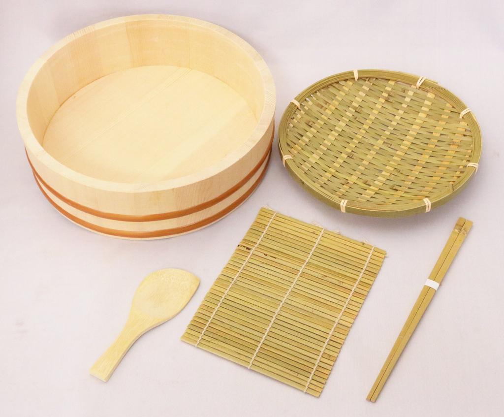 Ichihara Woodworks Sushi Sushi Oke Durchmesser 27cm x Höhe Beige Handgerolltes Set, (27cm, 3-go Fassungsvermögen), P-Hoop, 8,2cm,