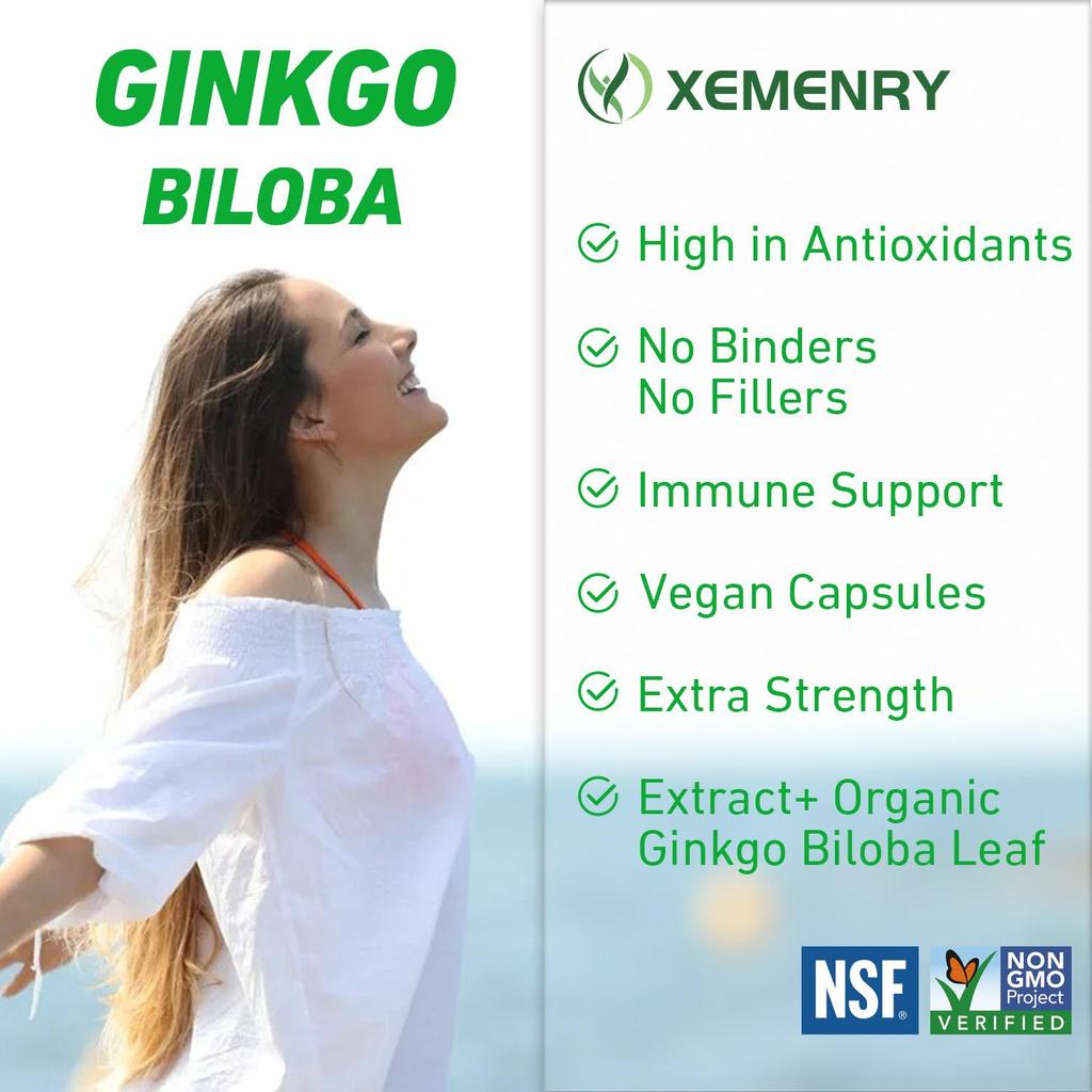 Organic Ginkgo Biloba 1400mg - Brain Function, Memory & Concentration, Non-GMO