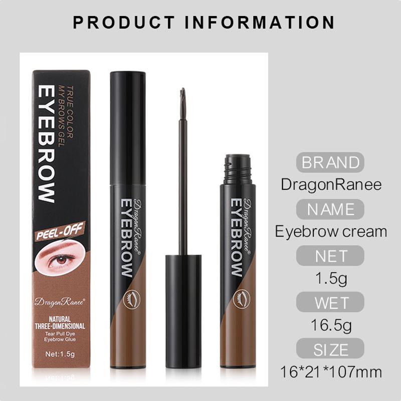 Tinta per sopracciglia Tear and Pull Gel per sopracciglia Crema per sopracciglia Donna Tinta per sopracciglia Waterproof a lunga durata senza sbiadire Sopracciglia Principianti pigri