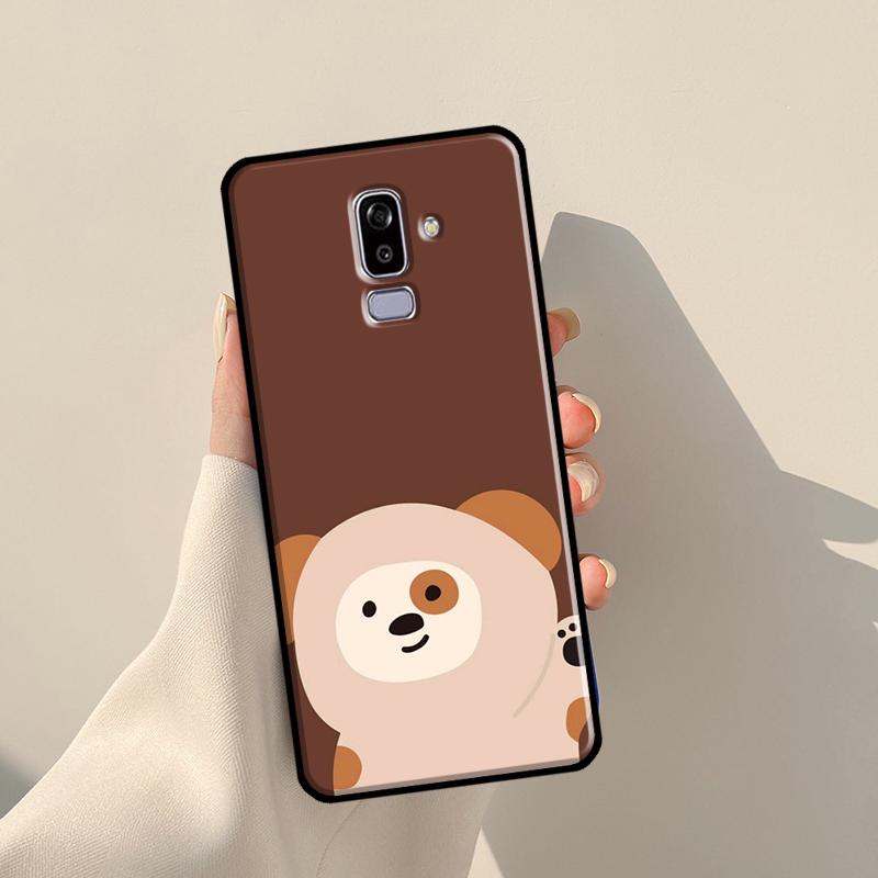 Brown Cartoon Cute Bear Case For Samsung Galaxy J3 J5 J7 2017 A3 A5 J1 2016 J4 J6 Plus A6 A7 A8 A9 J8 2018 Coque