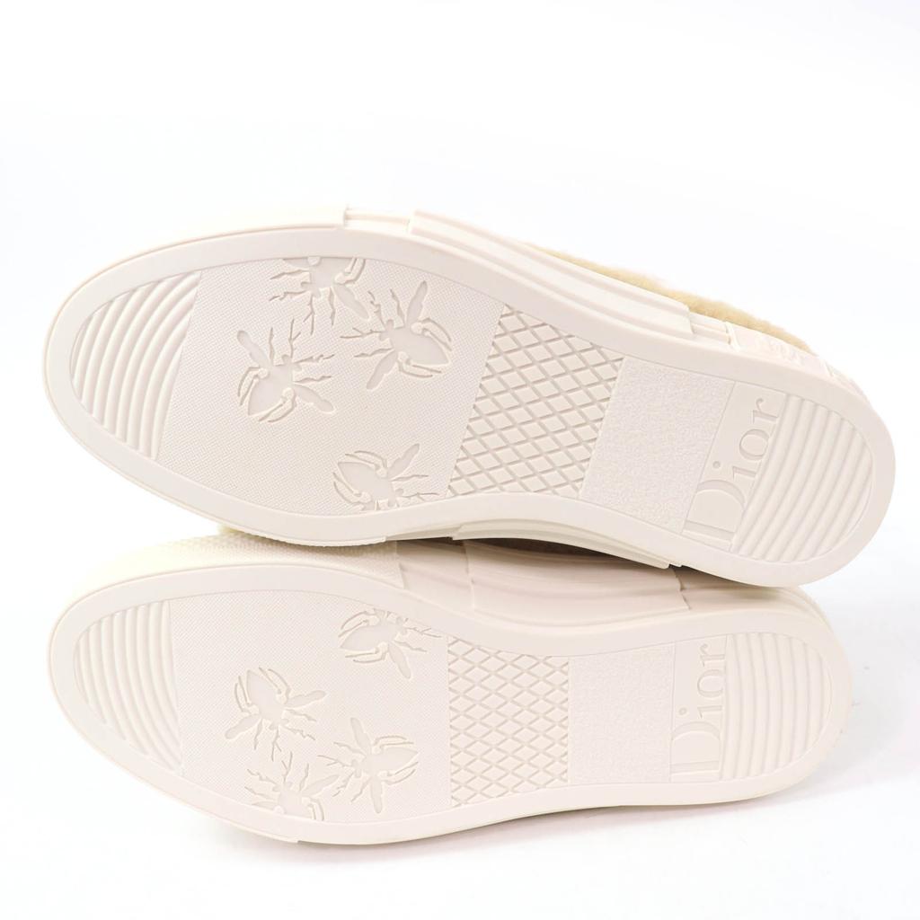 Pristine DIOR High Cut Sneakers B23 Rabbit Motif Shearling Beige Bore Women 37 Used
