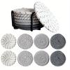 Stylish Woven Drink Coasters with Holder Set, 8Pcs Absorbent Coasters for Home Decoration