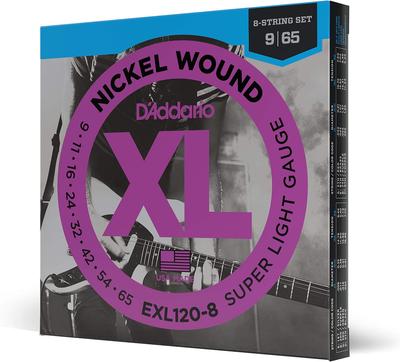 D aDDario Electric Guitar Strings Xl Nickel .009 .065 8 String eXl120 8 1 Set