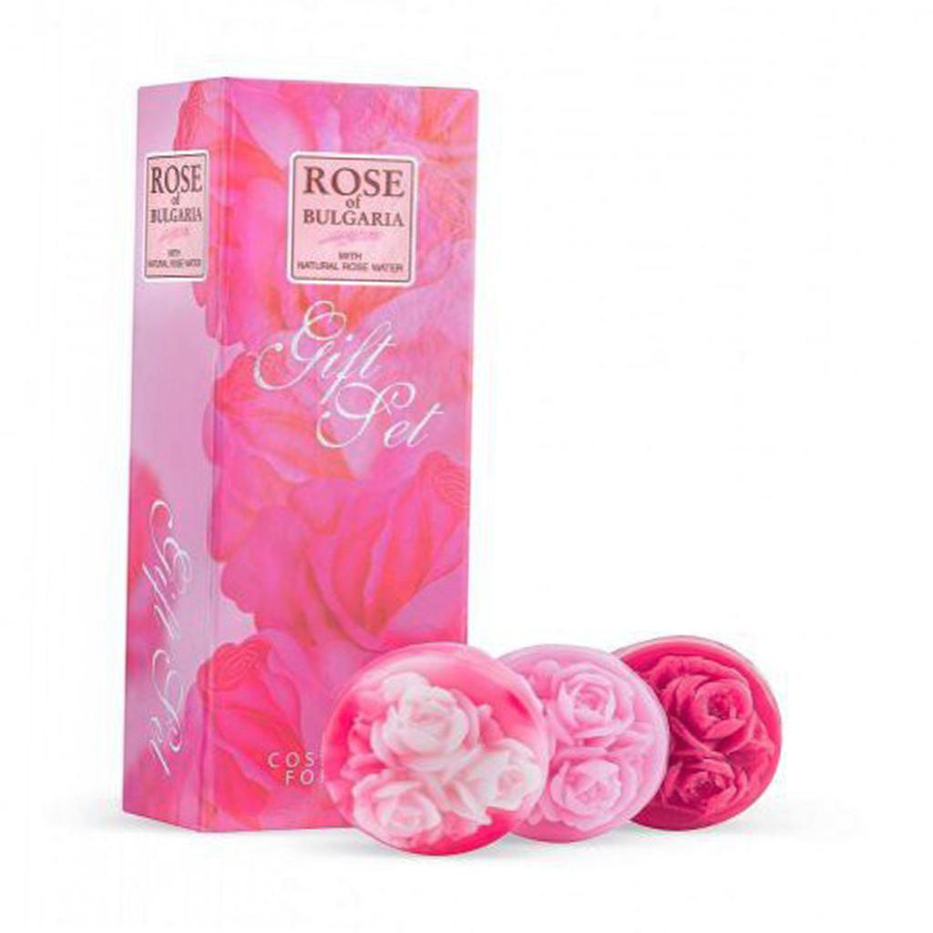 BioFresh Rose of Bulgaria Luxury Soap Gift Set 3 x 30g with Damask Rose Oil