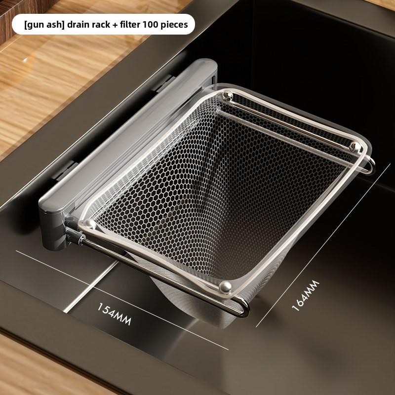 Kitchen Sink Drain Filter Rack With Stainless Steel Mesh For Home Use