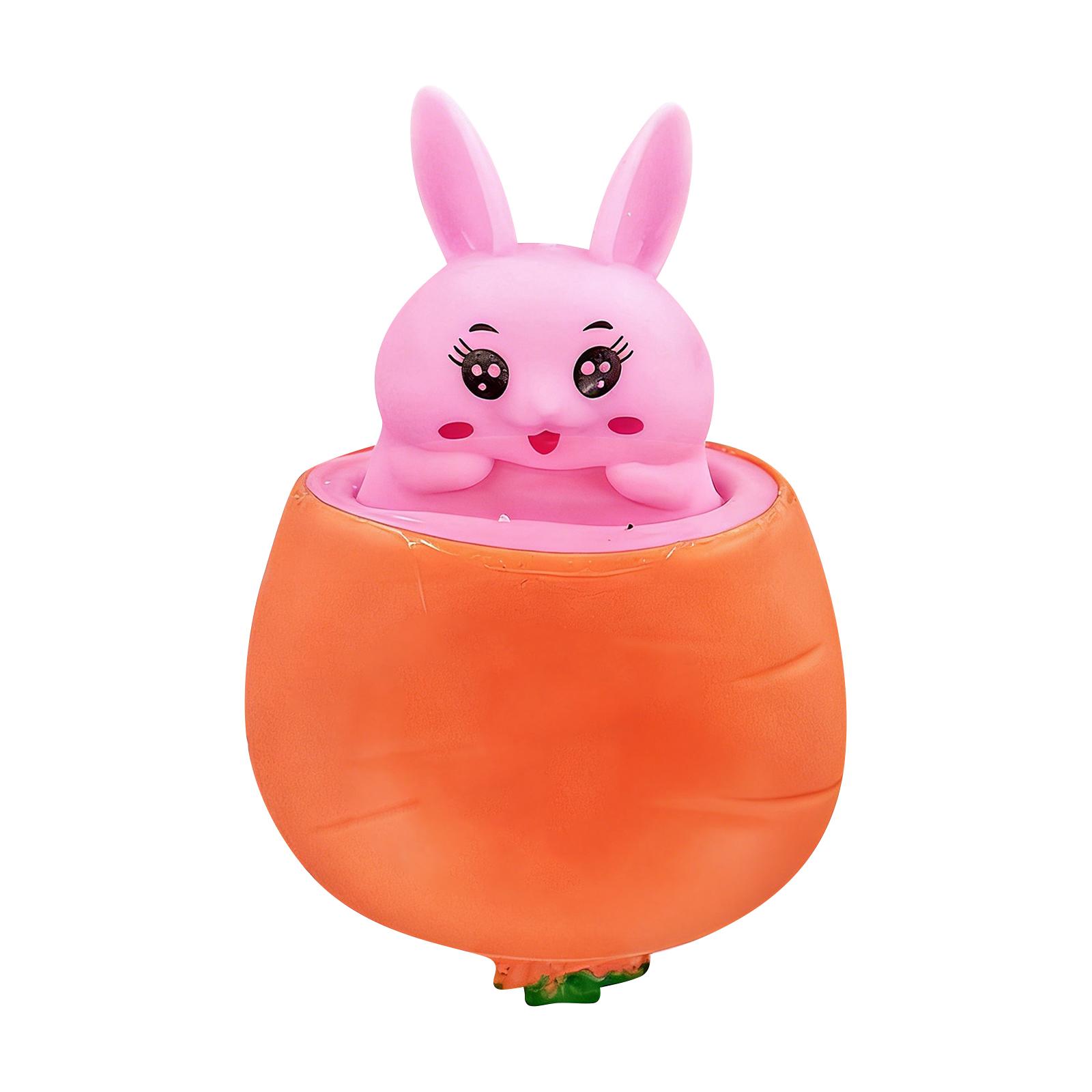 

Carrot Rabbits Stress Relief Toy Surprise Rabbits Carrot Cup For Anxiety Relief, ADHD Out The Surprises And The Emotions, Sensory Toy розовый