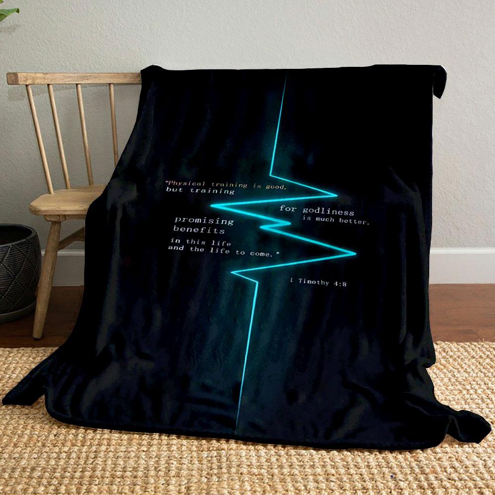 

Religious Quote Neon Blanket Printed Blanket for Living Room Bed Couch lunch break Soft Cozy Blanket for Friend s festival Gift 80cm x 120cm