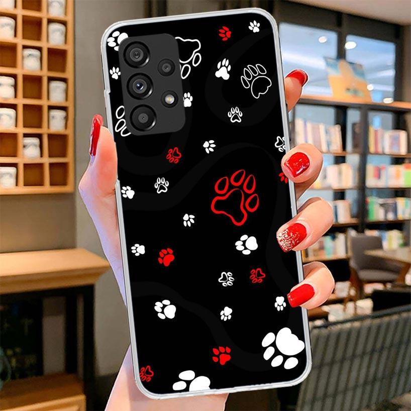 

Dog Footprint Paw Cute Phone Case For Samsung Galaxy A17 A37 A57 A16 A26 A36 A56 A15 A25 A35 A55 A14 A24 A34 A54 A13 A23 A33 A53 Samsung A55