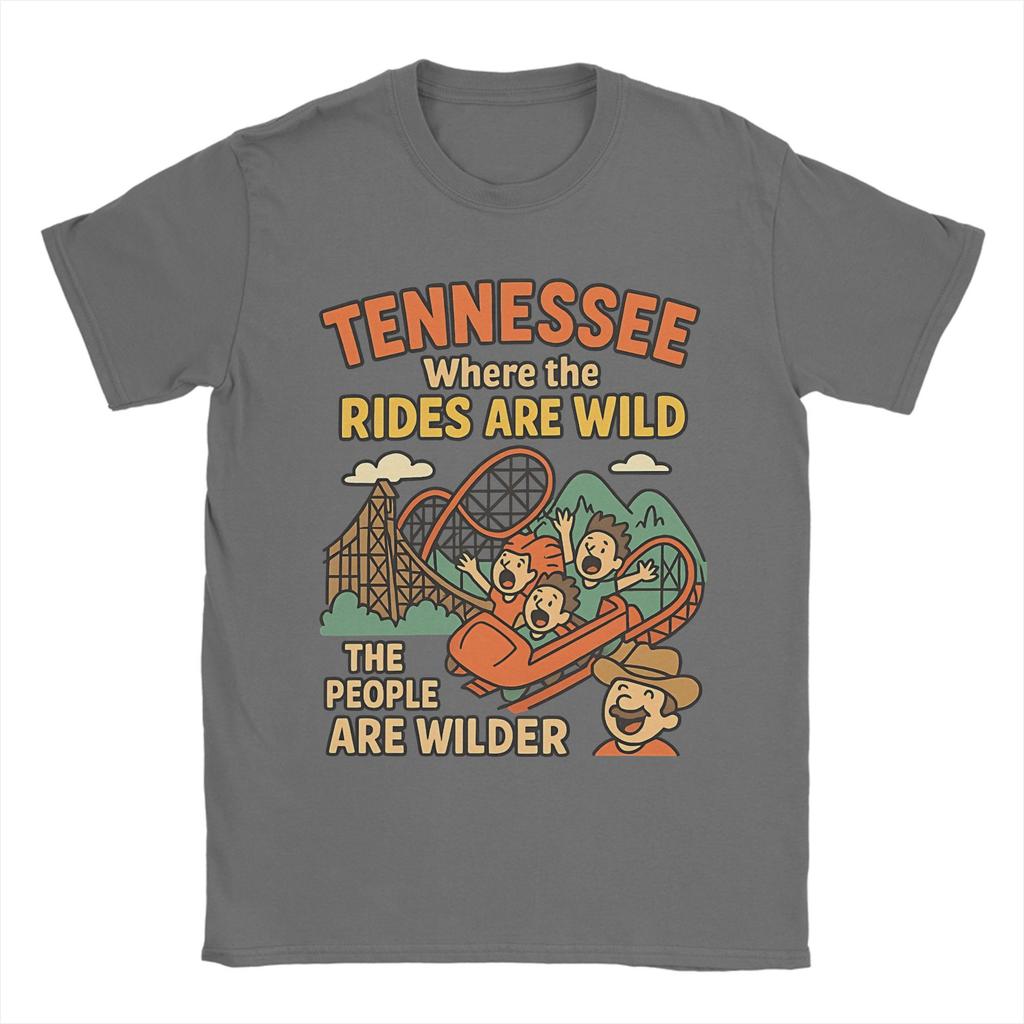 Tennessee TN Achterbahn Herren T-Shirts Einzigartiges T-Shirt Kurzarm Rundhals T-Shirt Reine Baumwolle Geschenkidee Kleidung