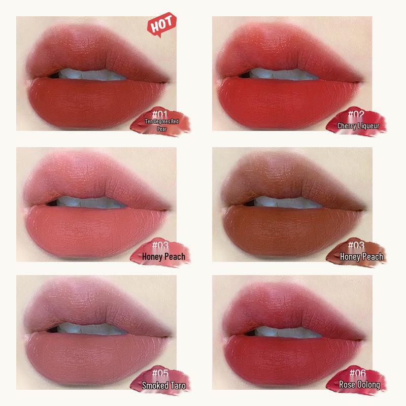 Peiqiao Camellia Velvet Lipstick 6802: One-Stroke Coloration, Moisturizing, Non-Fading, Non-Oily