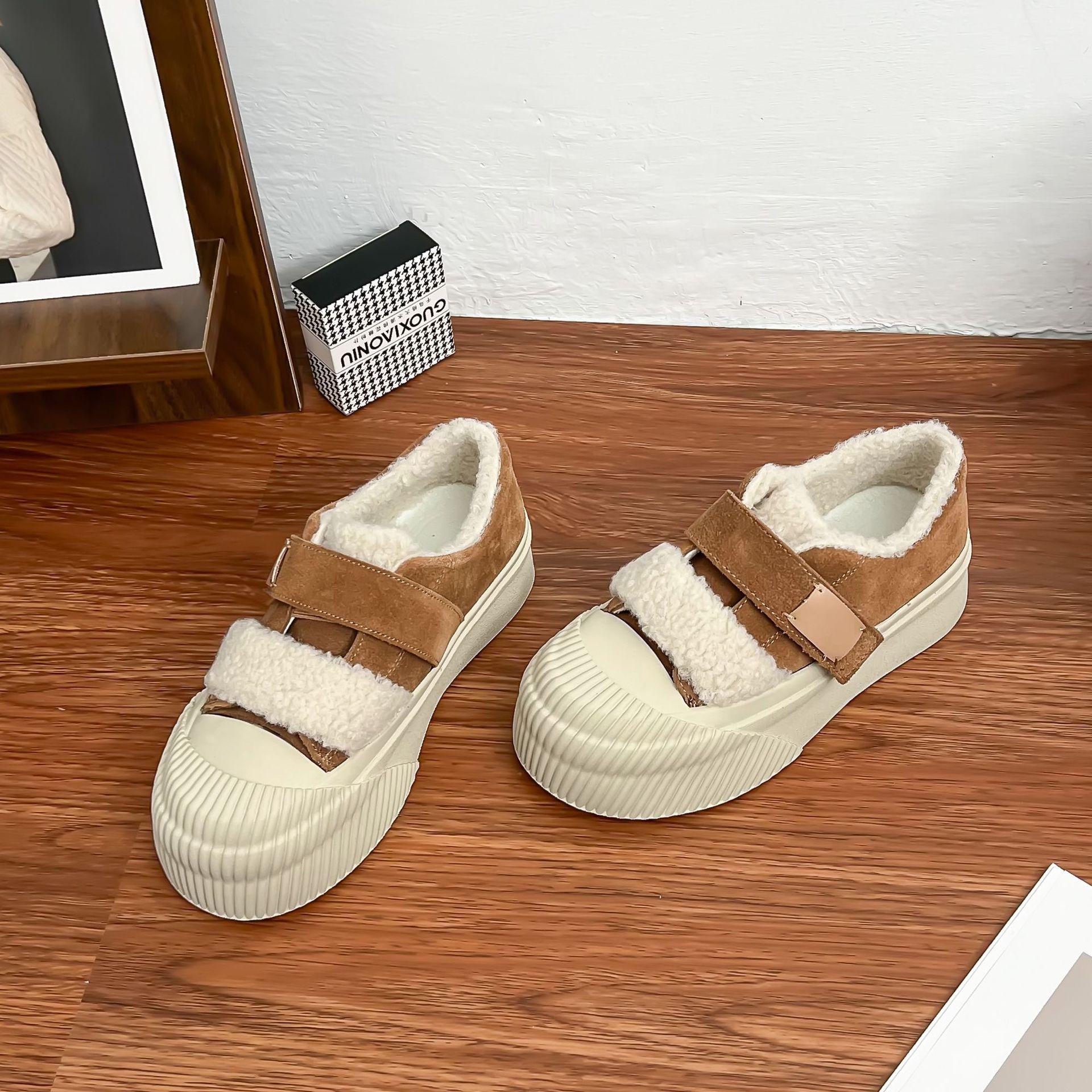 

Виноградная мать зима новые толстоподошвенные маффины хлопковые туфли женские носят маленькие увеличивающие рост кеды школьный стиль повседневная обувь женская 35