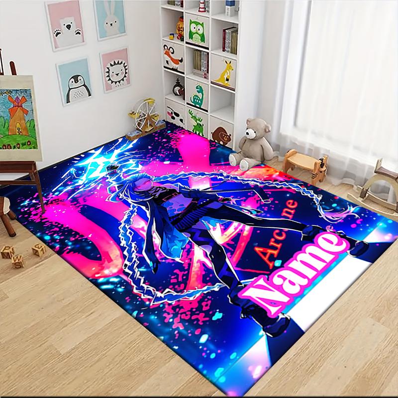 Custom Name Electric Arcane Dance Carpet Rug Customizable Soft Washable Anti-Slip Home Living Room Sofa Mats Personalized Rug. 0909146