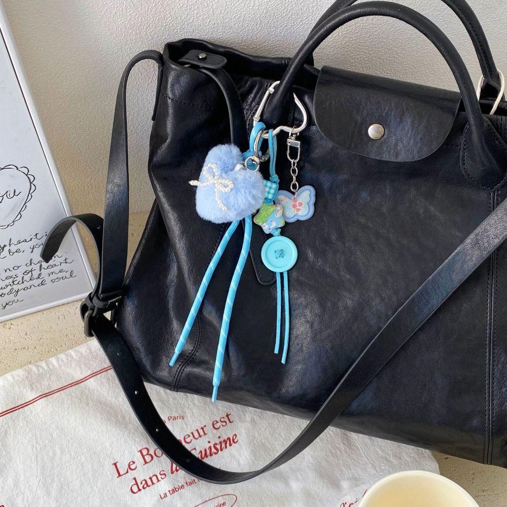 Anti-Lost Braided Rope Car Keyrings Handmade Love Heart Backpack Pendant Key Ornaments