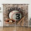 Curtain Bedroom Curtain Digital Printing Sports Baseball Blackout Curtain Fabric No Punching