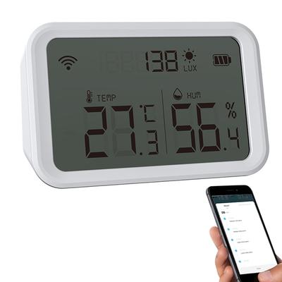 3 In 1 Wifi Temperature Humidity Brightness Sensor Remote Monitoring Via App Monitor Gauge for Smart Home
