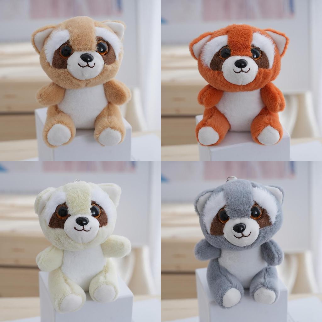 Adorable Plush Raccoon Keychain Cute Panda Doll Soft Bag Charm Toy For Kids