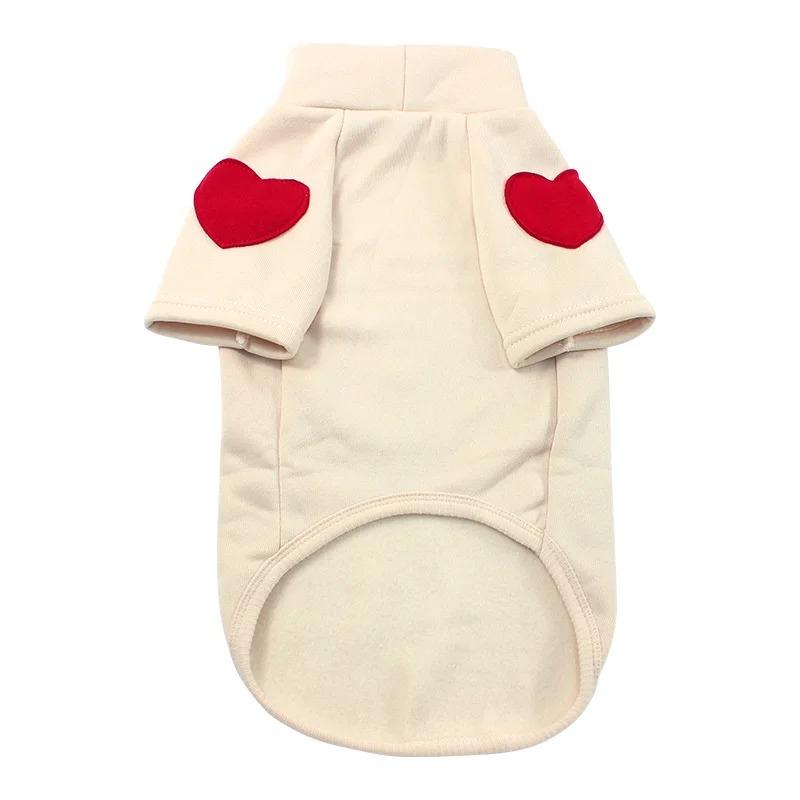 

Зимняя теплая одежда для домашних животных Love Sweater Pet Dog Cat for Taddy Puppy Medium Dog Teddy Yorkshire Утолщенные толстовки Одежда для щенков XS（old） бежевый