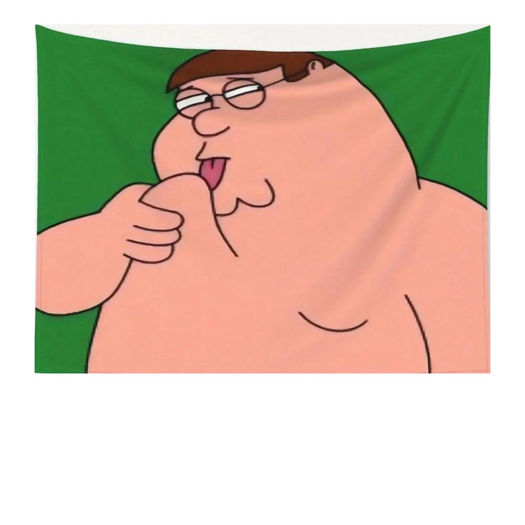 Peter Griffin Tapestry Funny Cartoon Wall Hanging for Bedroom Living Room Office Party Decor Soft Fabric High Definition Print