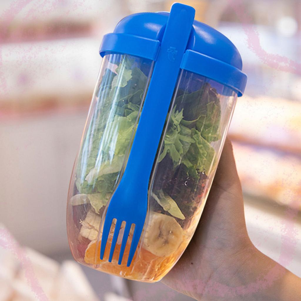 Salad Meal Shaker Cup with Fork Salad Cup Health Salad Container Portable Vegetable Breakfast Container Set