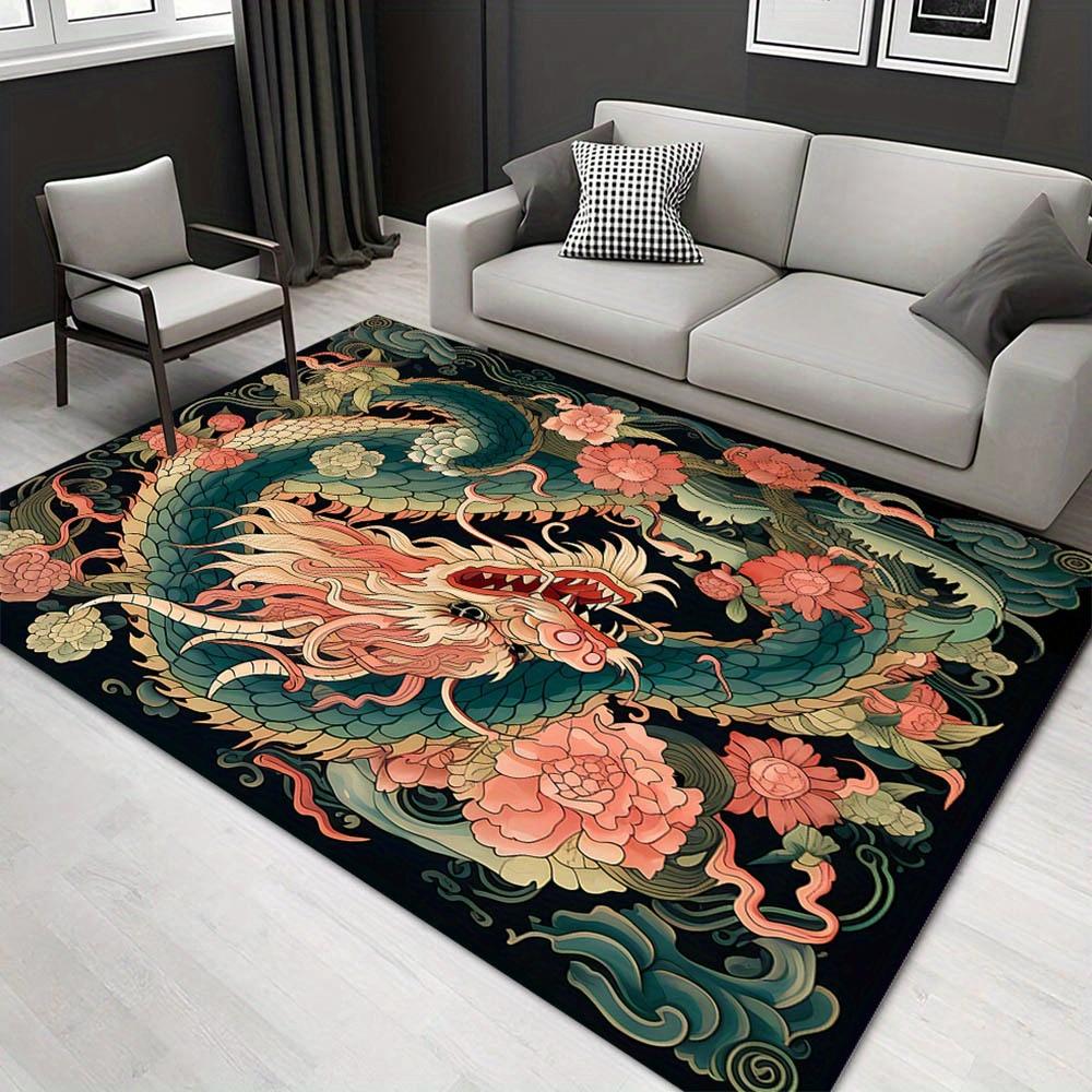 

1pc 1328812676Pattern Carpet, Area Rug For Living Room Bedroom Room Bed Chair Laundry Entryway Corridor Yard Non-slip Outdoor Camping Rug Fl 60cm by 90cm