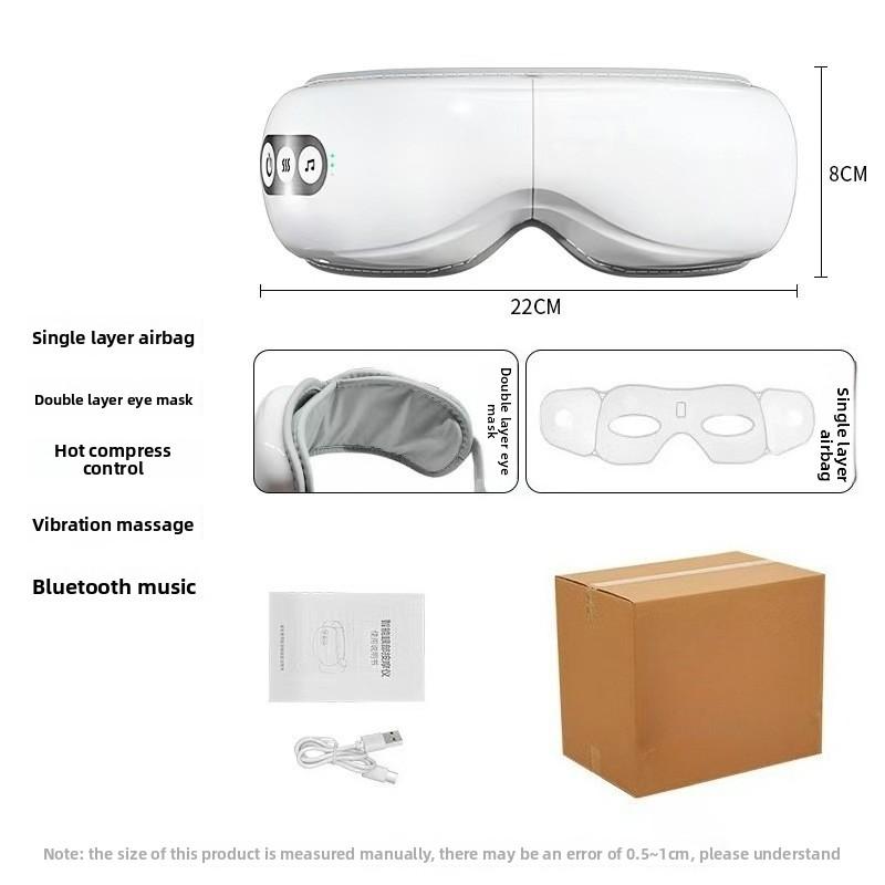 2026 Eye Massager with Heat & Compression 3 Heat Levels 5 Massage Modes Bluetooth Music Foldable Rechargeable Eye Mask for Relaxation Relieve Fatigue