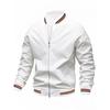 Herren Freizeit Stehkragen Doppelstreifen Jacke Mantel