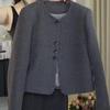 Fragrant Wind 2025 Autumn/Winter Korean Style Petite Round Neck Wool Coat