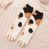 Cozy Cat Paw Coral Fleece Socks - Thick Warm Floor Sleep Socks