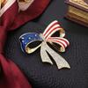Bow Tie Brooch with Rhinestone Accents Classic Ribbon Shape Elegant Metal Alloy Design Suitable for Various Occasions and Outfits