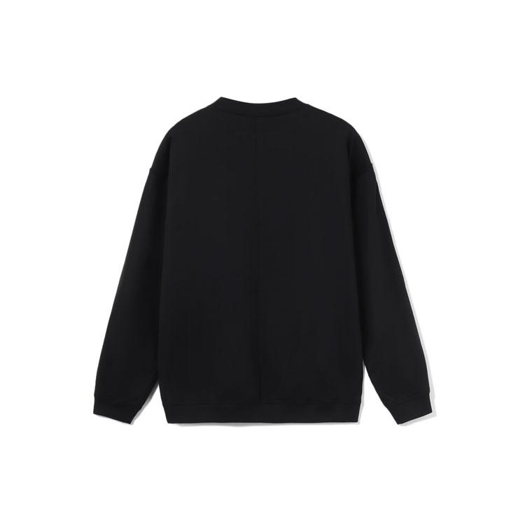 Li Ning Sweatshirts Unisex Black Crew Neck Moderate Regular AWDRA57-7