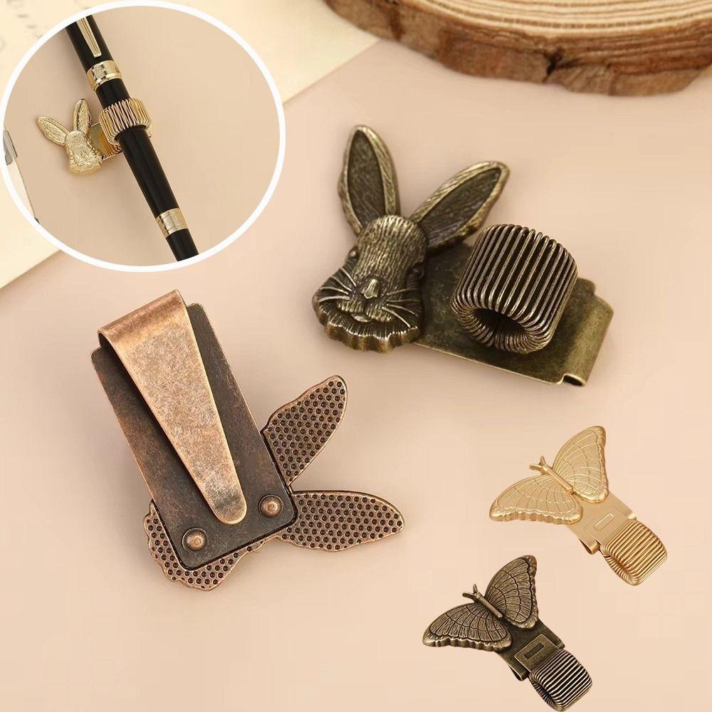 Vintage Style Pen Clip Metal Spring Loaded Clip New Pen Holder Clip Notebook Journal