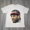 2025 New Summer Basketball Star Retro Short-Sleeved Big Head Graphic Print T-Shirt 's Short-Sleeved Summer Street Sports Tee