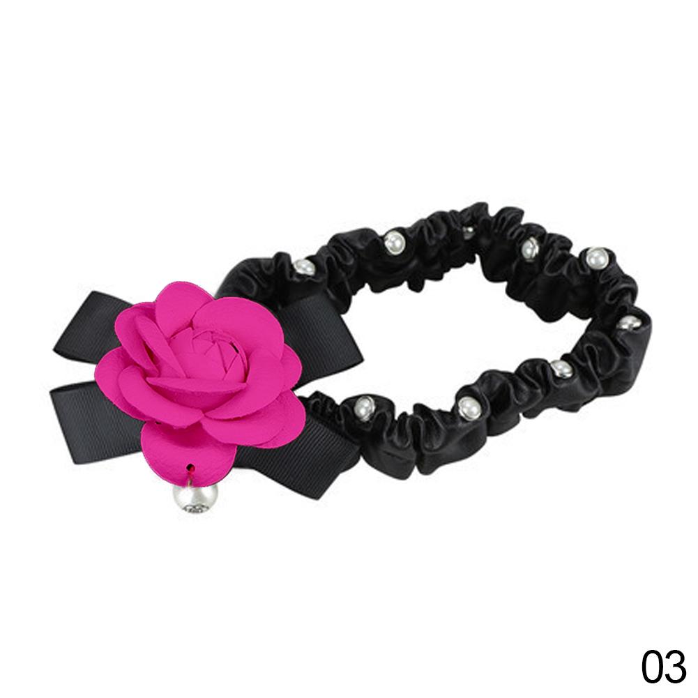 

Чехол на зеркало заднего вида для салона автомобиля, из ПУ кожи, с жемчужным цветком камелии, аксессуары для украшения зеркала заднего вида, для женщин, девушек