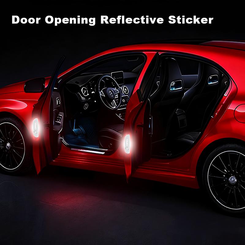 AAGX1 4PCS Reflective Car Door Sticker Safety Opening Warning For Opel Astra j Insignia Astra g Corsa Zafira b Mokka Vivaro Meriva